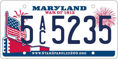 MD license plate 5AC5235