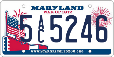 MD license plate 5AC5246