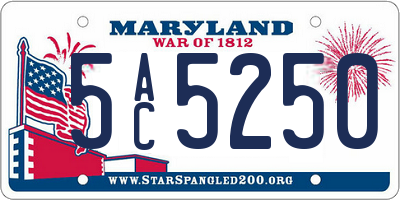 MD license plate 5AC5250