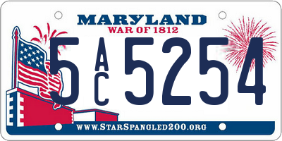 MD license plate 5AC5254