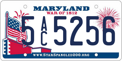 MD license plate 5AC5256