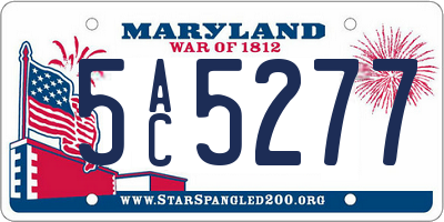 MD license plate 5AC5277