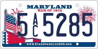 MD license plate 5AC5285