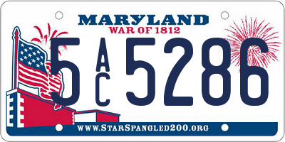 MD license plate 5AC5286