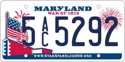 MD license plate 5AC5292