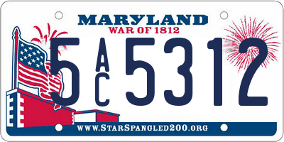 MD license plate 5AC5312