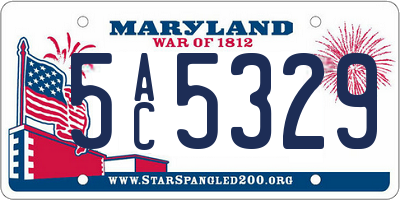 MD license plate 5AC5329