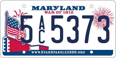 MD license plate 5AC5373
