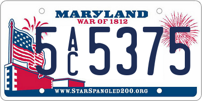 MD license plate 5AC5375