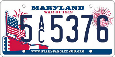 MD license plate 5AC5376