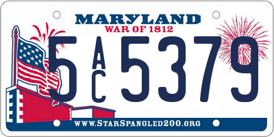 MD license plate 5AC5379