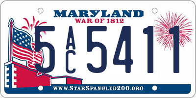 MD license plate 5AC5411