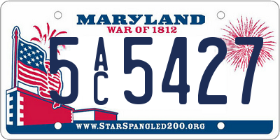 MD license plate 5AC5427