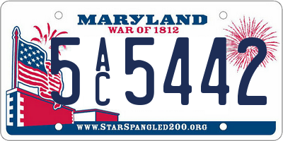 MD license plate 5AC5442