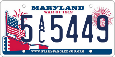 MD license plate 5AC5449