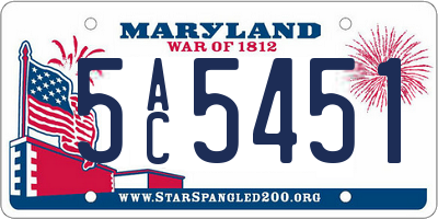 MD license plate 5AC5451