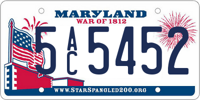 MD license plate 5AC5452