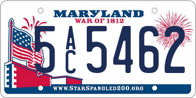 MD license plate 5AC5462