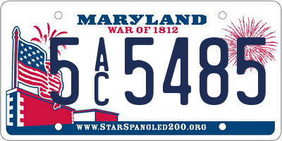 MD license plate 5AC5485