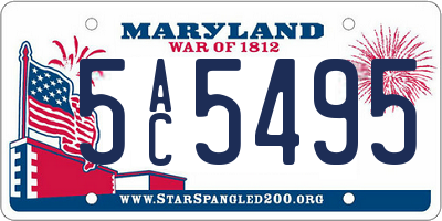 MD license plate 5AC5495