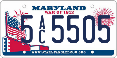 MD license plate 5AC5505