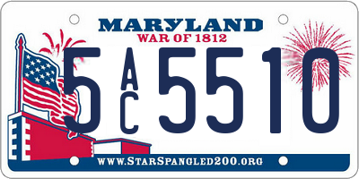 MD license plate 5AC5510