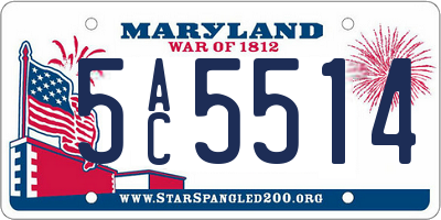 MD license plate 5AC5514