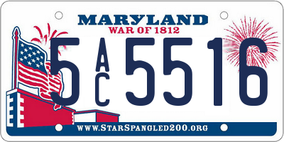 MD license plate 5AC5516