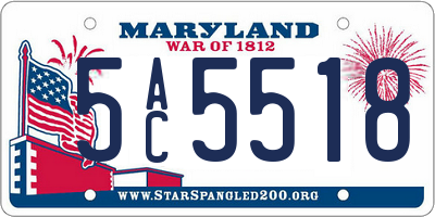 MD license plate 5AC5518