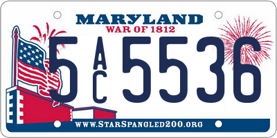 MD license plate 5AC5536
