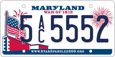 MD license plate 5AC5552