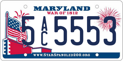 MD license plate 5AC5553