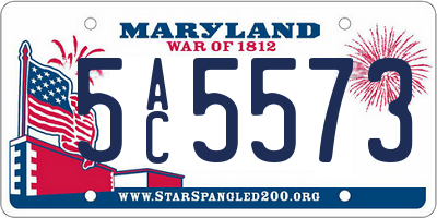 MD license plate 5AC5573