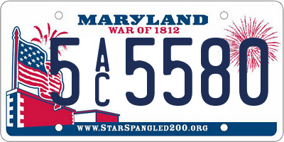 MD license plate 5AC5580