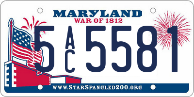MD license plate 5AC5581