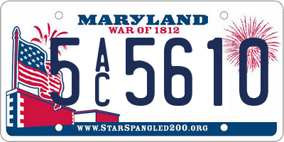 MD license plate 5AC5610
