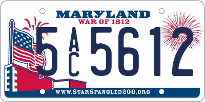 MD license plate 5AC5612