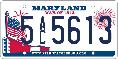 MD license plate 5AC5613