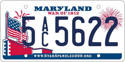 MD license plate 5AC5622