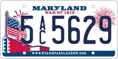 MD license plate 5AC5629