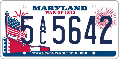 MD license plate 5AC5642