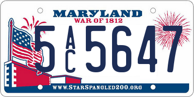 MD license plate 5AC5647