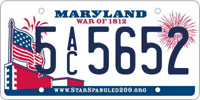 MD license plate 5AC5652