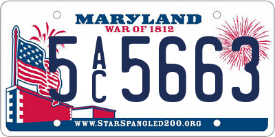 MD license plate 5AC5663