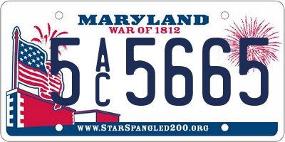 MD license plate 5AC5665