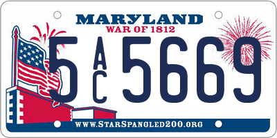 MD license plate 5AC5669