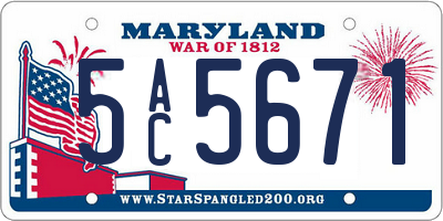 MD license plate 5AC5671