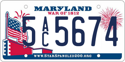 MD license plate 5AC5674