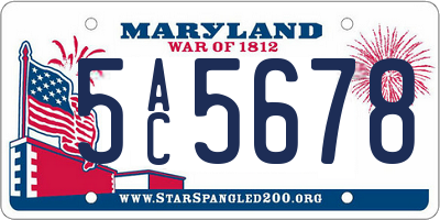 MD license plate 5AC5678