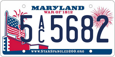 MD license plate 5AC5682